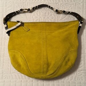 Coach, suede hobo bag with matching clutch
